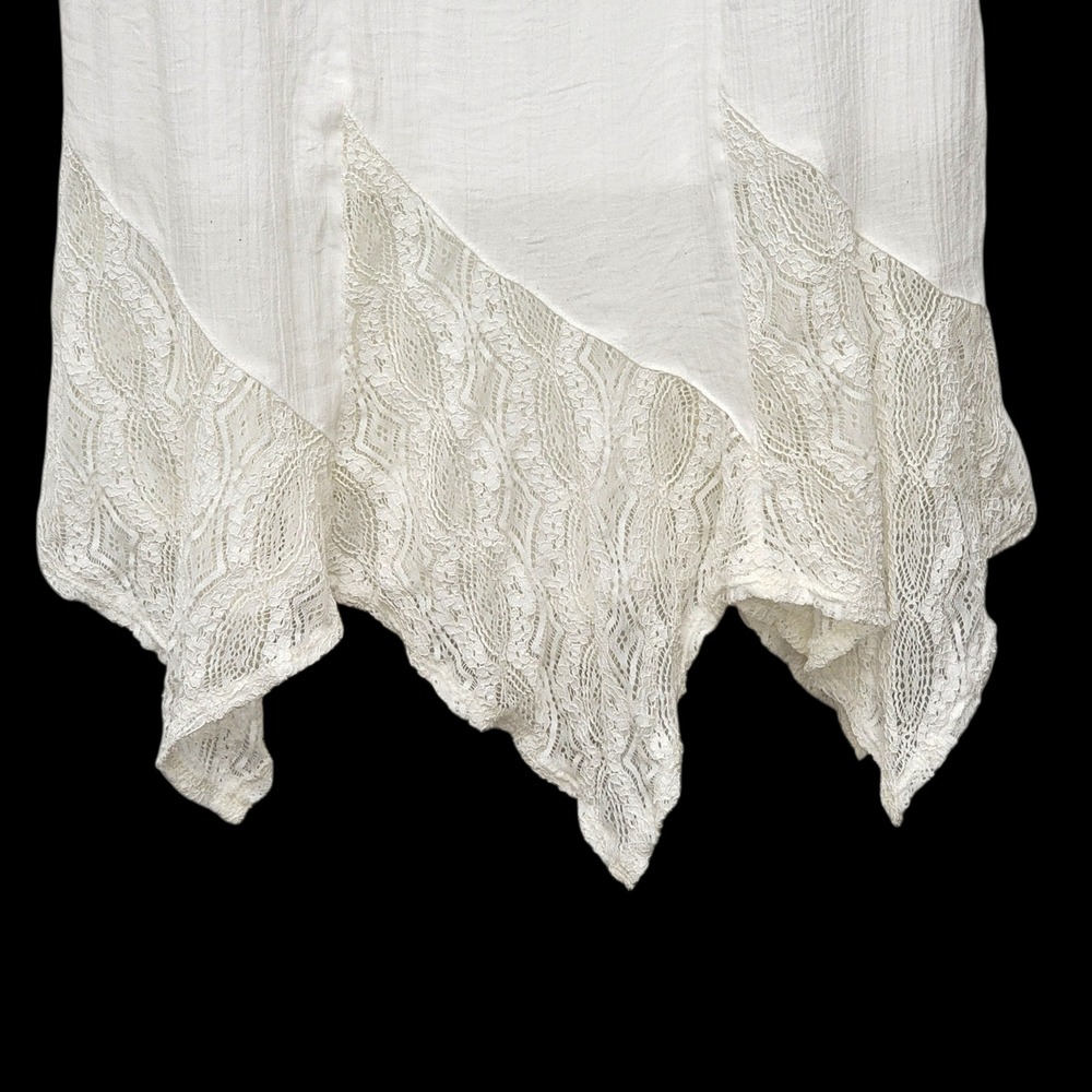 Apt. 9 Maxi Skirt Womens Medium White Boho Lace Hem Fairy Whimsical Festival - Picture 4 of 8